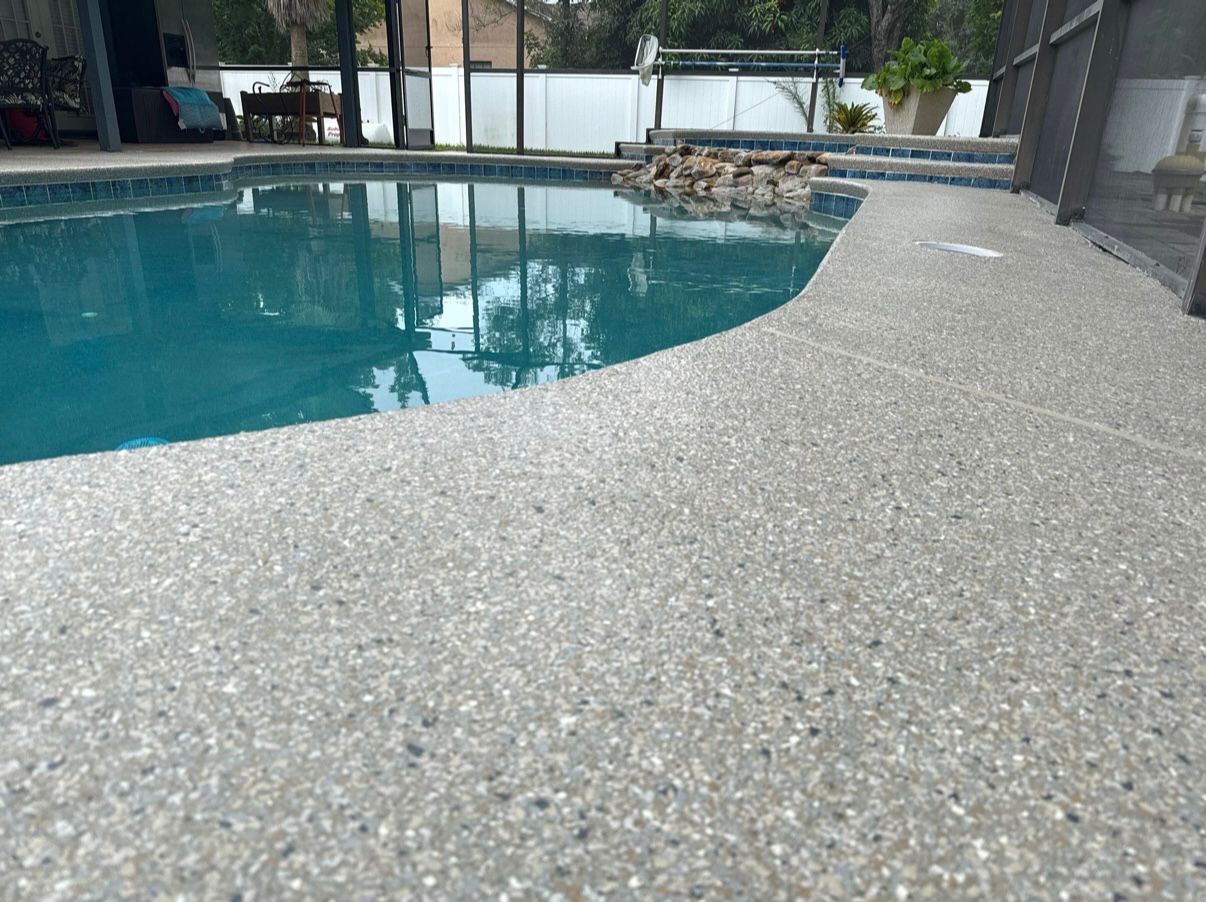 Beautiful coated pool deck